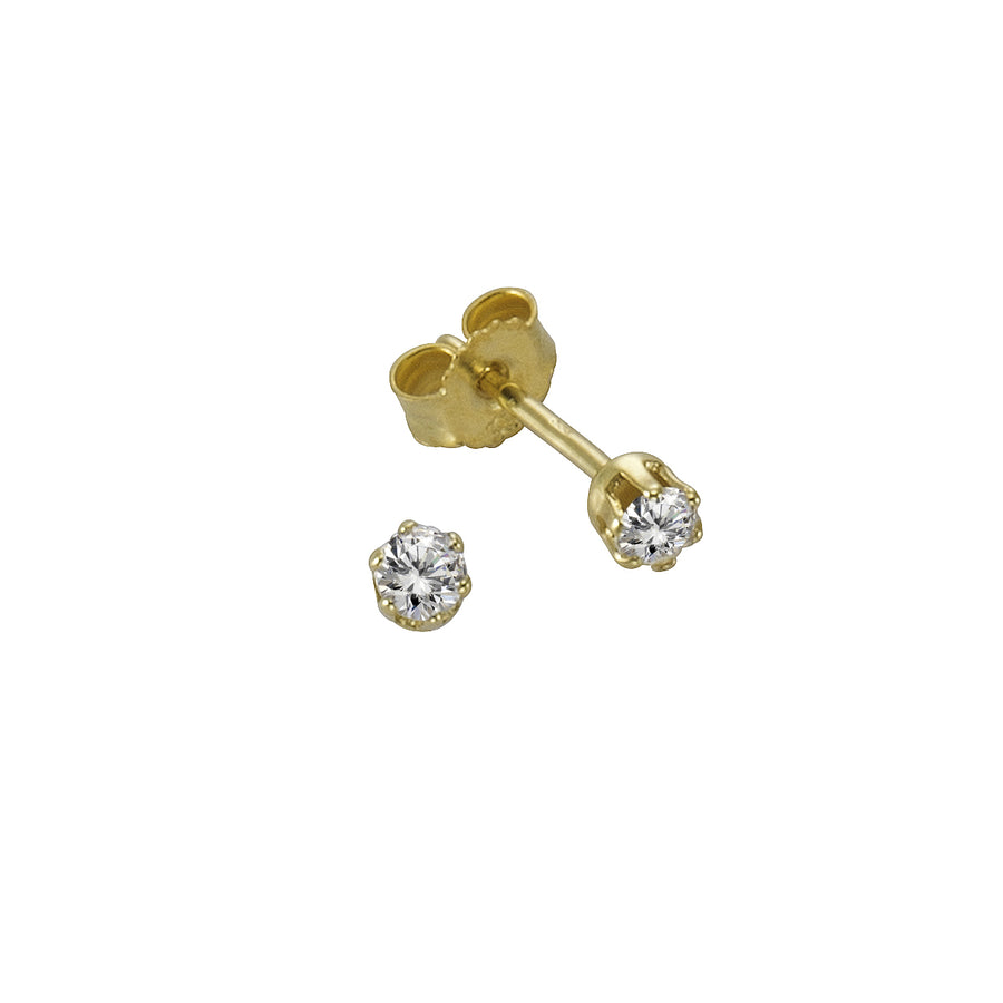 Ohrstecker 333 Gold Zirkonia weiß
