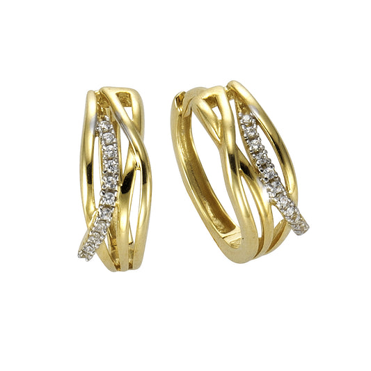 Creole 333 Gold zweifarbig 15mm Zirkonia