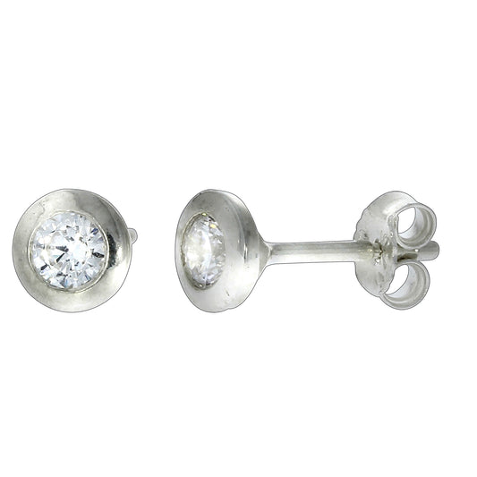 Ohrstecker Silber 925 rhodiniert Zirkonia
