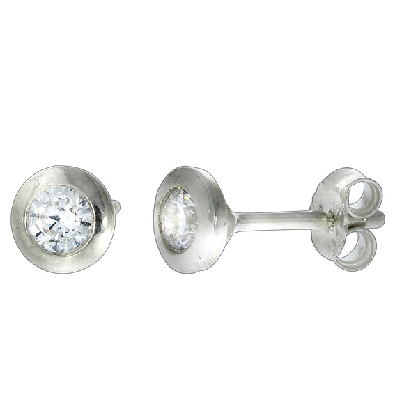 Ohrstecker Silber 925 rhodiniert Zirkonia