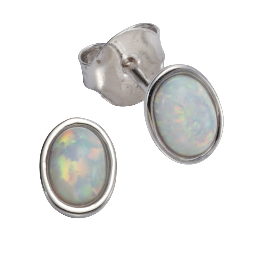 925 Silber synth. Opal Ohrringe