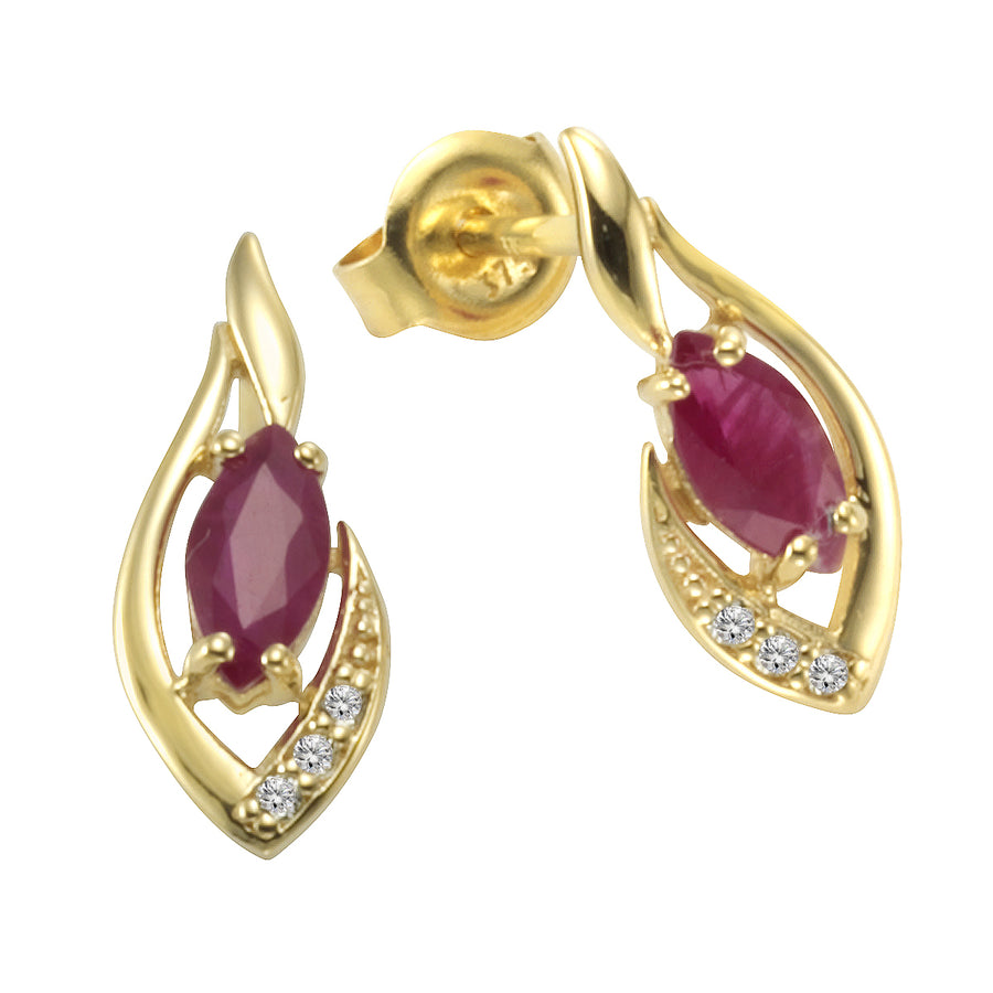 Ohrstecker 375 Gold Edelstein