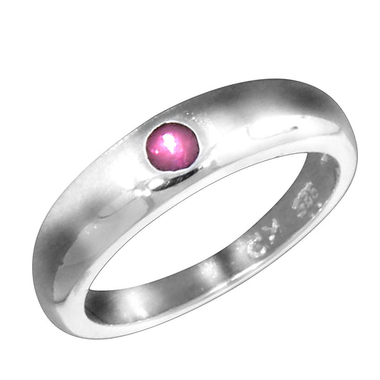 Taufring 925 Silber mit Rubin