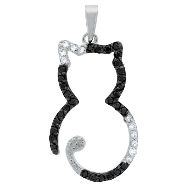 Anhänger 925/- Sterling Silber Zirkonia Katze