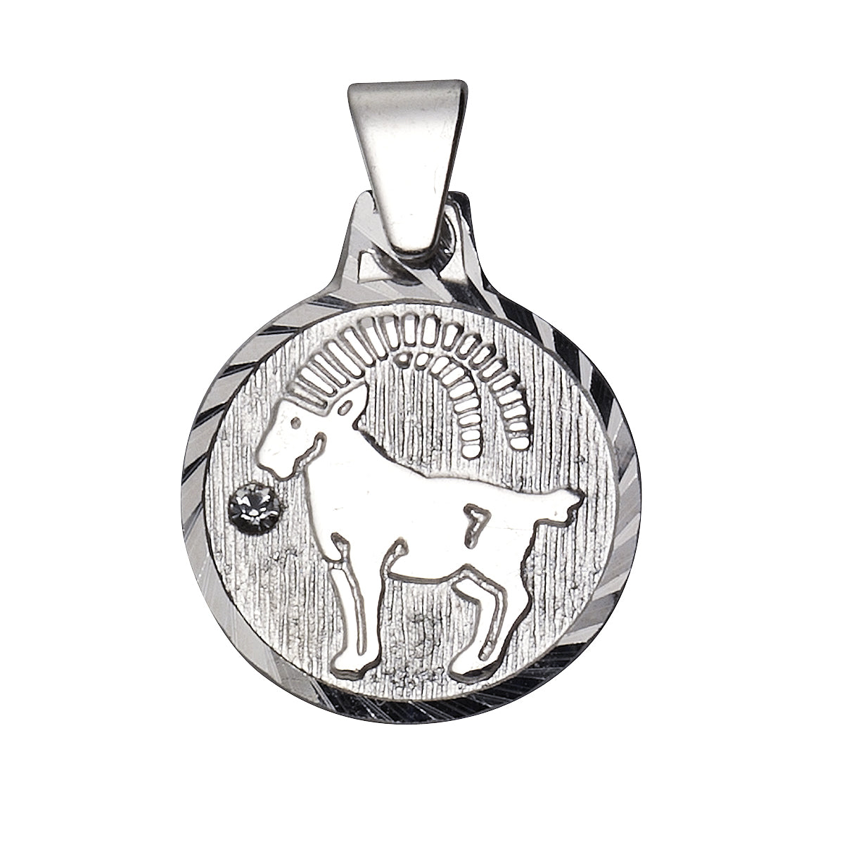 Anhänger 925/- Sterling Silber rhod. Steinbock