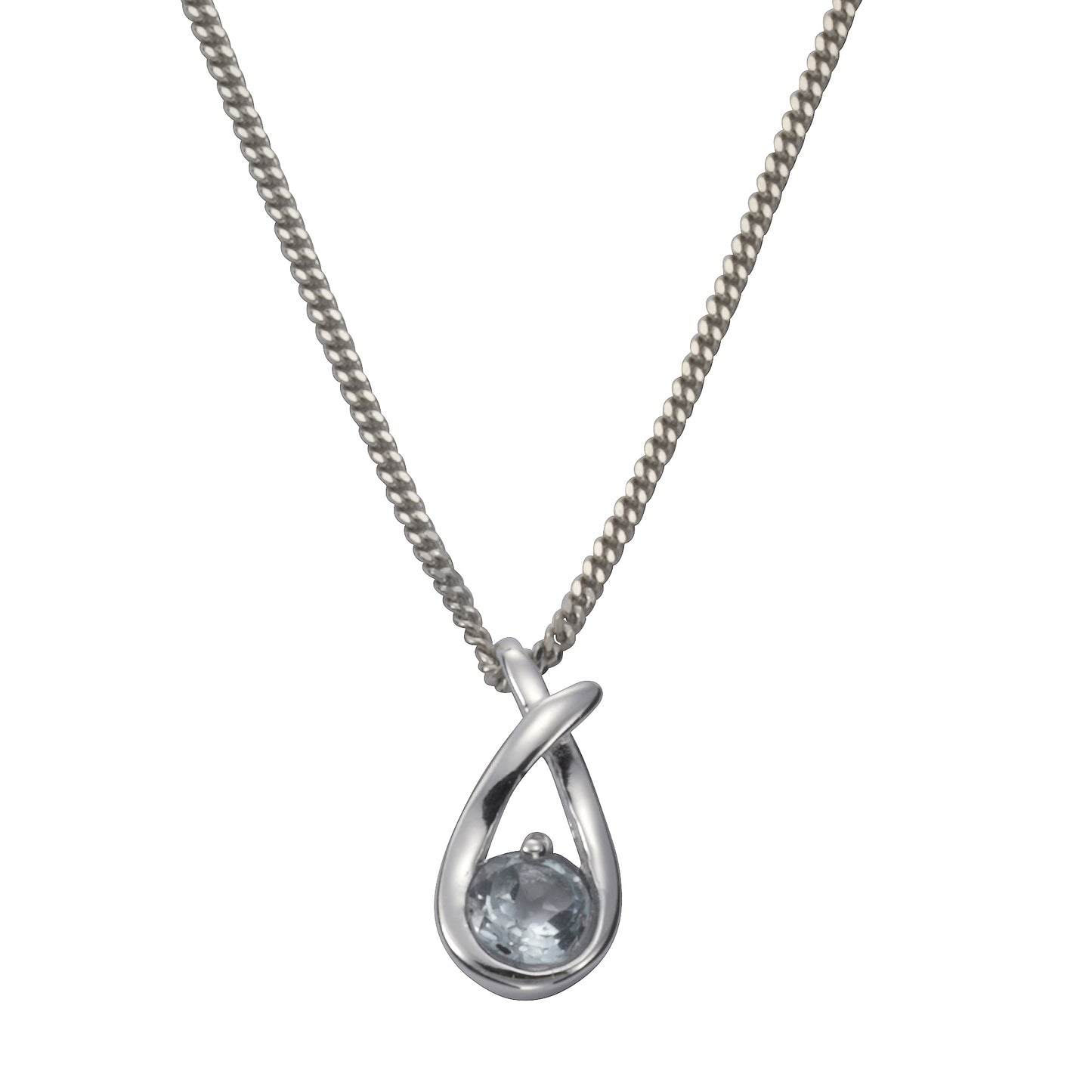 Anhänger+Kette 925/- Sterling Silber Blautopas