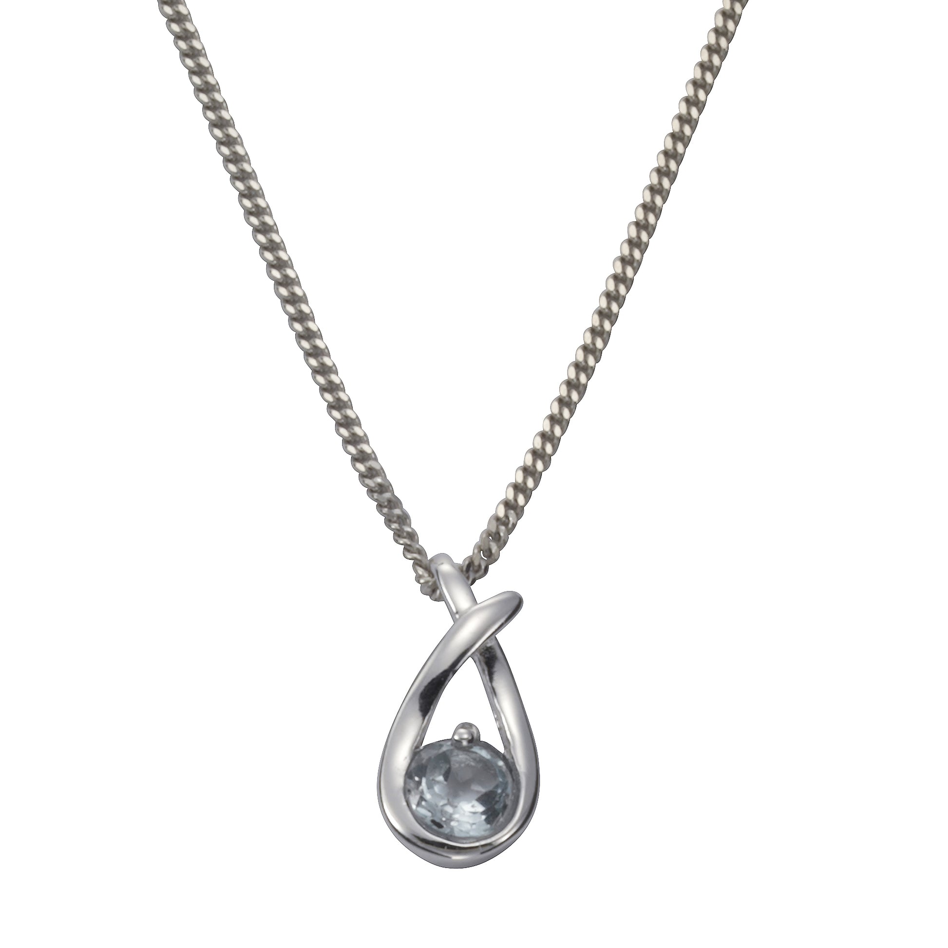 Anhänger+Kette 925/- Sterling Silber Blautopas