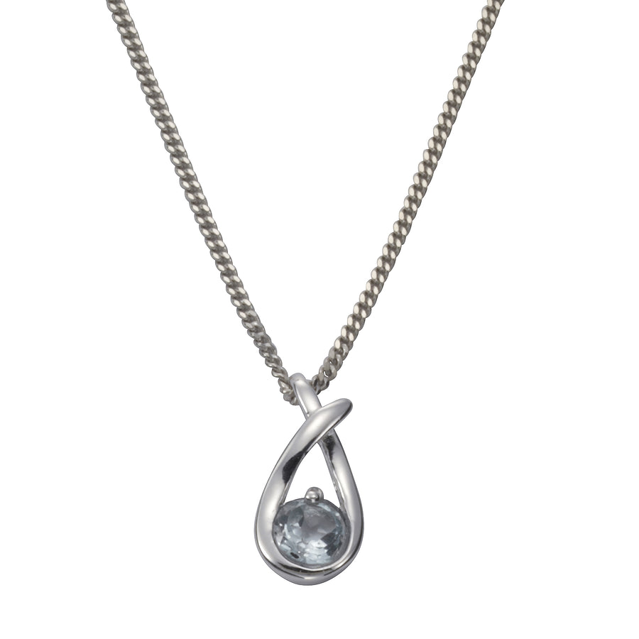 Anhänger+Kette 925/- Sterling Silber Blautopas