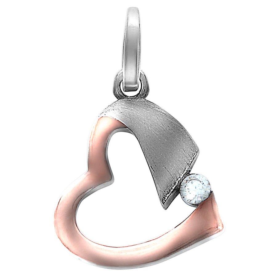 Anhänger 925 Silber zweifarbig mit Zirkonia