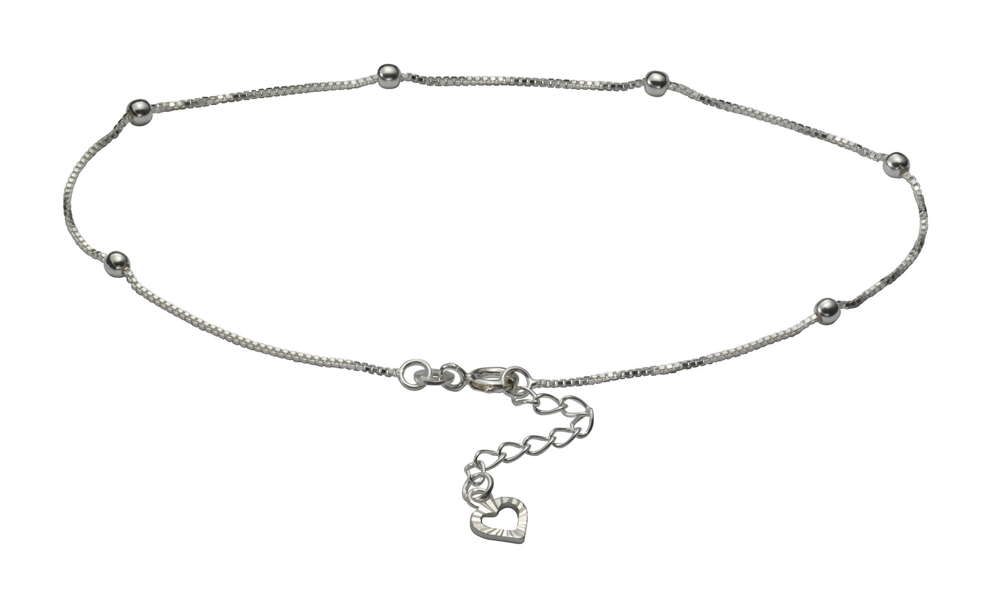 Fusskette 925 Sterling Silber Kugeln