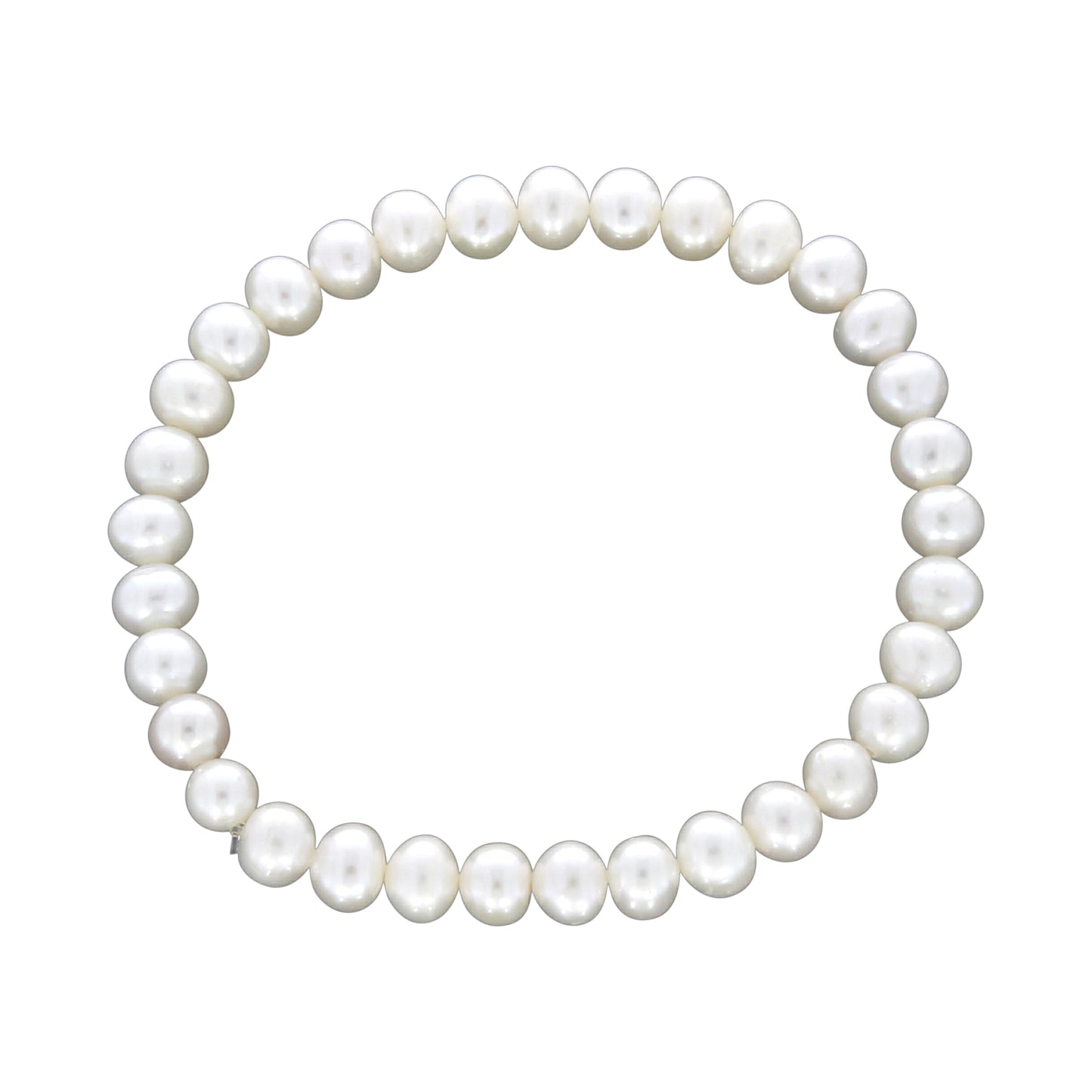 Armband Süßwasserzuchtperlen weiß 6mm