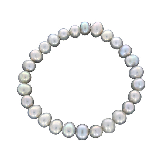 Armband Süßwasserzuchtperlen grau 6mm