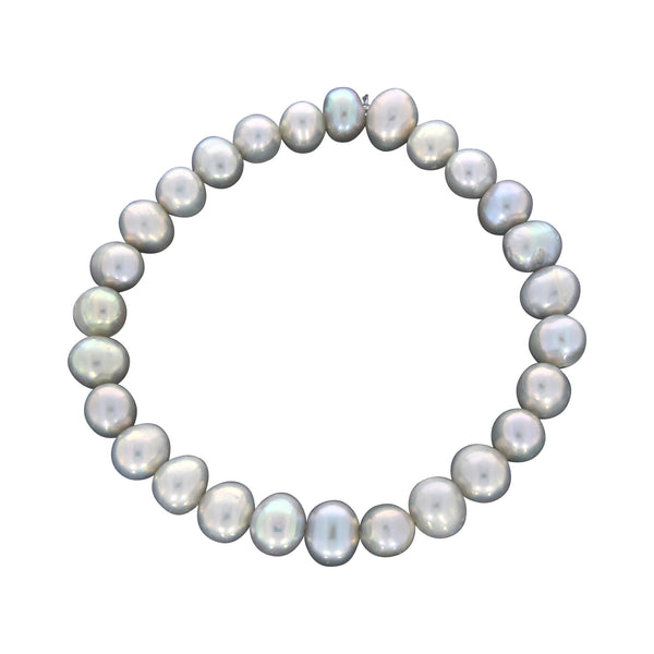 Armband Süßwasserzuchtperlen grau 6mm