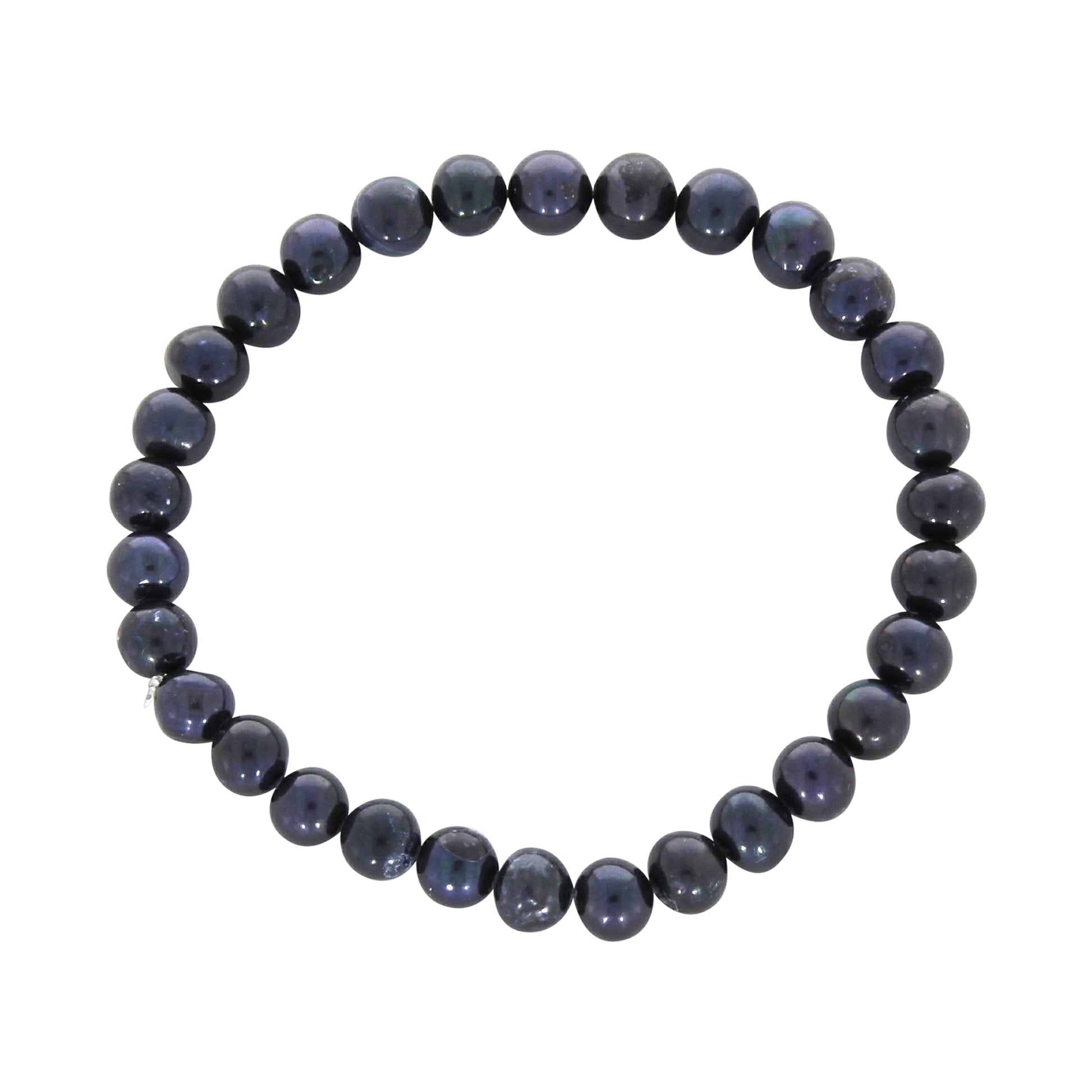 Armband Süßwasserzuchtperlen schwarz 6mm