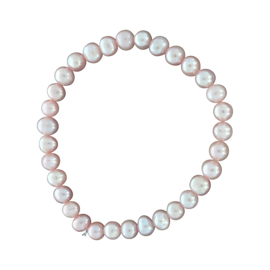 Armband Süßwasserzuchtperlen pink 6mm