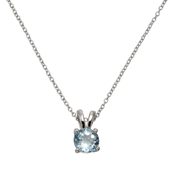 Halskette Silber 925 rhodiniert 42+3cm mit Blautopas (beh.)