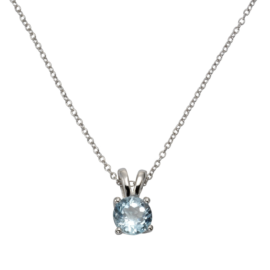 Halskette Silber 925 rhodiniert 42+3cm mit Blautopas (beh.)