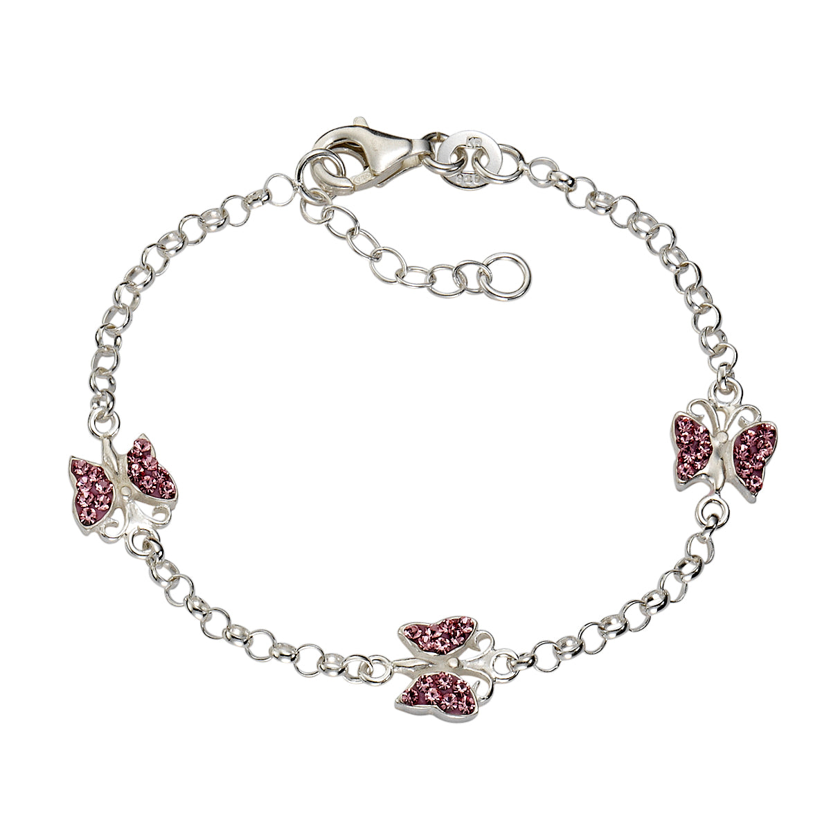 Armband 925 Sterling Silber Kristall pink