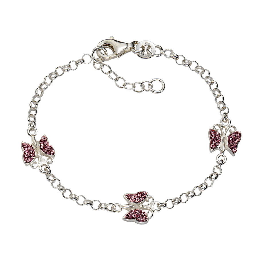 Armband 925 Sterling Silber Kristall pink