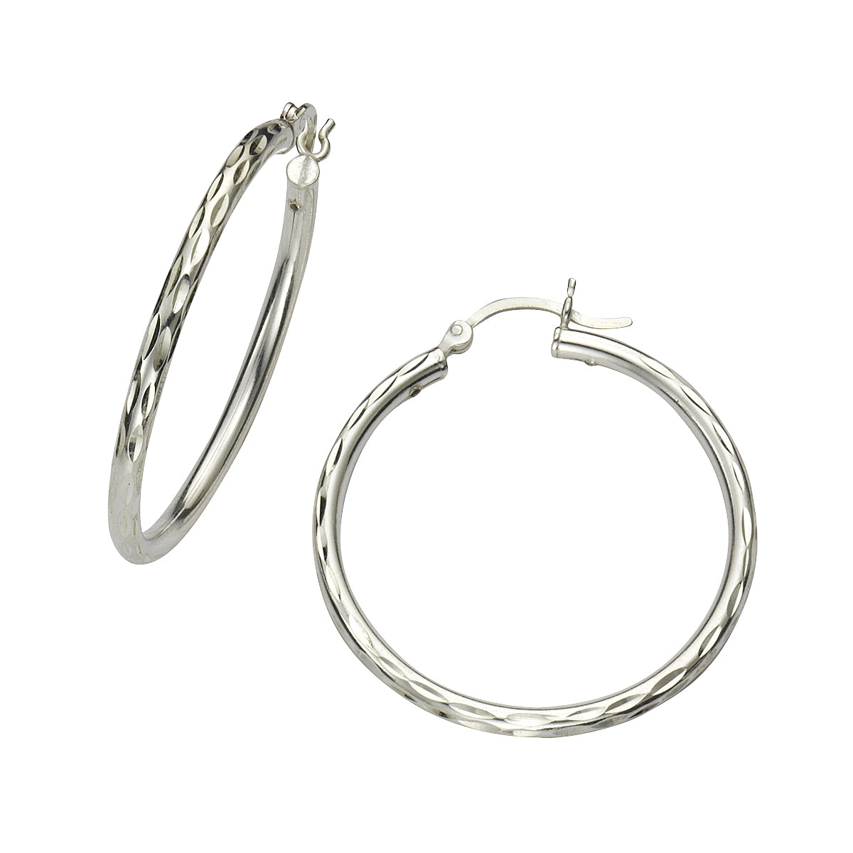 Creolen 925 Silber rhodiniert 35mm