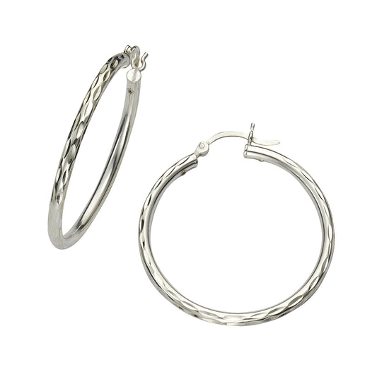 Creolen 925 Silber rhodiniert 35mm