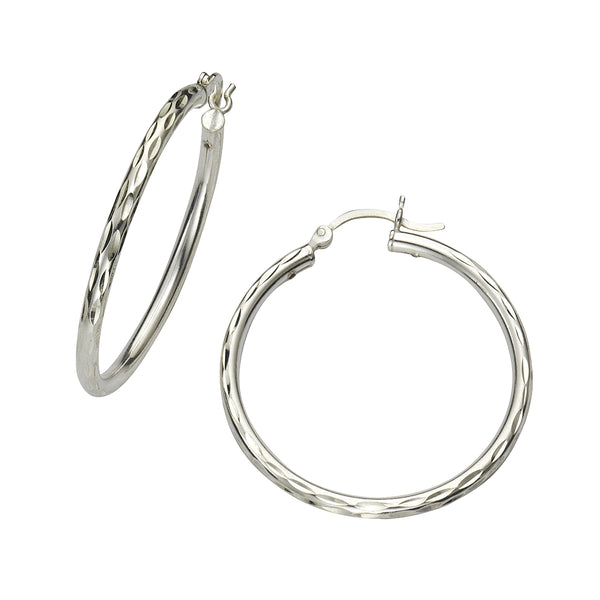 Creolen 925 Silber rhodiniert 35mm