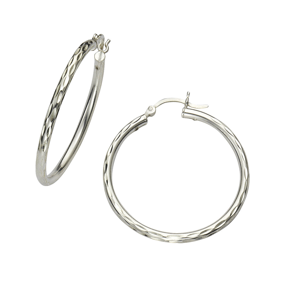 Creolen 925 Silber rhodiniert 35mm