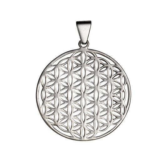 Anhänger 925 Sterling Silber rhodiniert Blume des Lebens