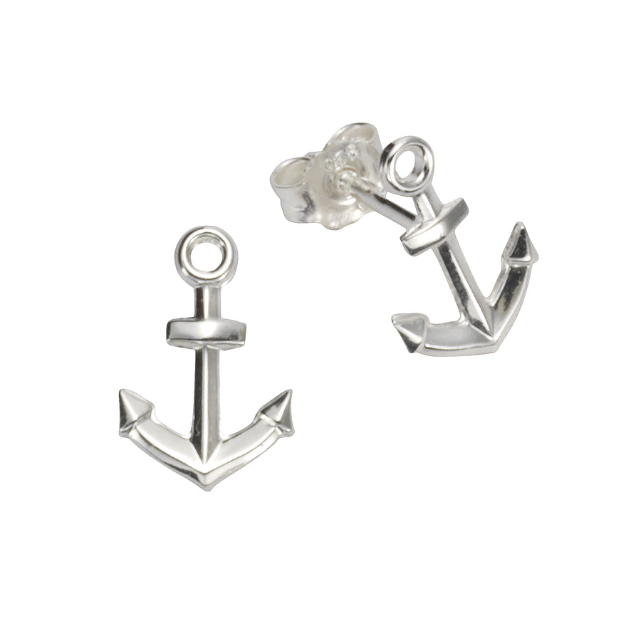Ohrstecker 925 Silber rhodiniert Anker