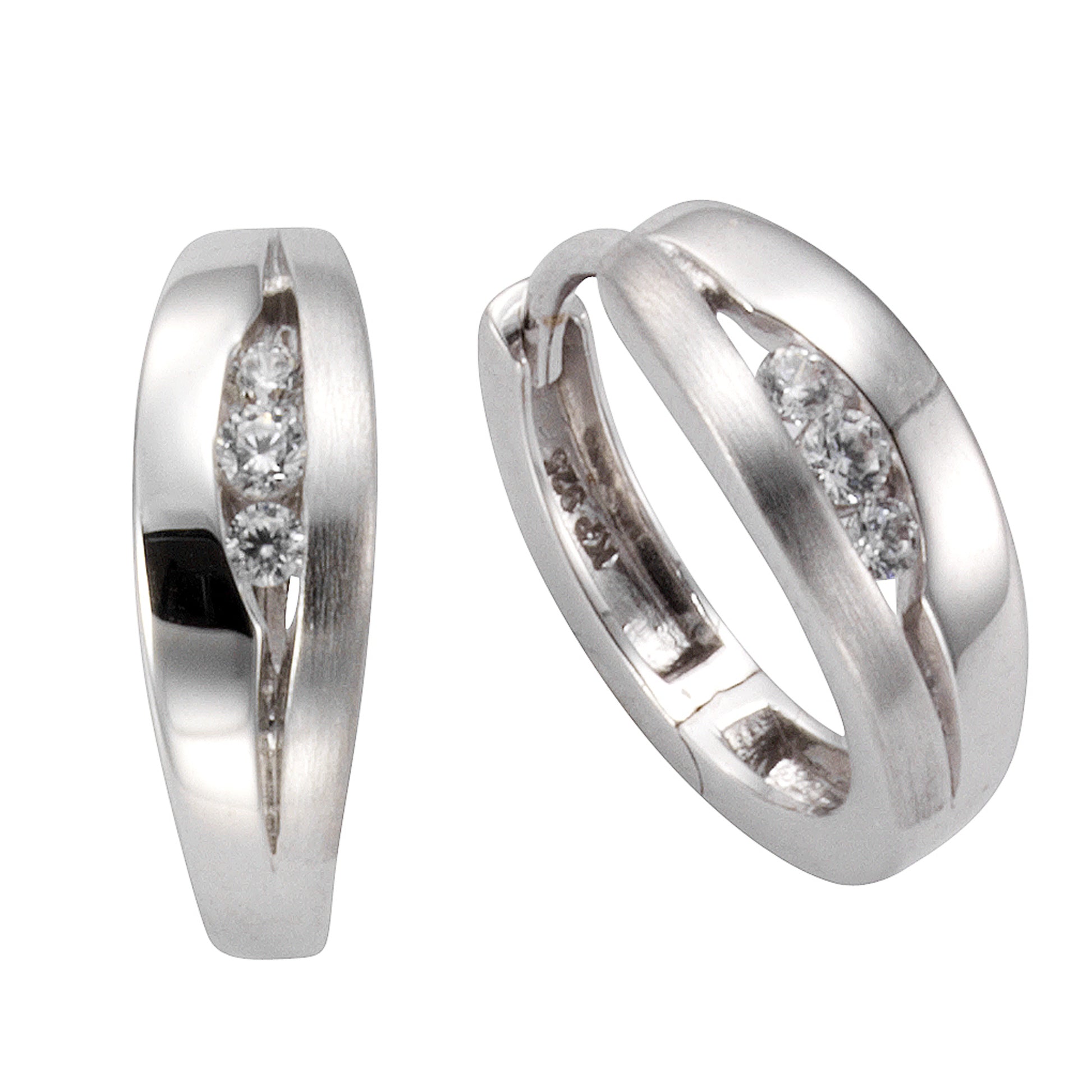 Klappcreolen 925 Silber Zirkonia