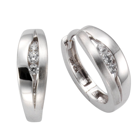 Klappcreolen 925 Silber Zirkonia