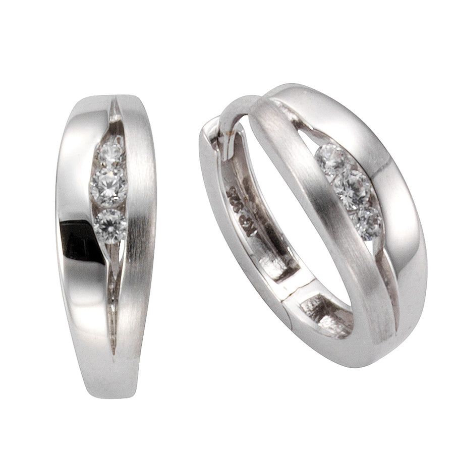 Klappcreolen 925 Silber Zirkonia