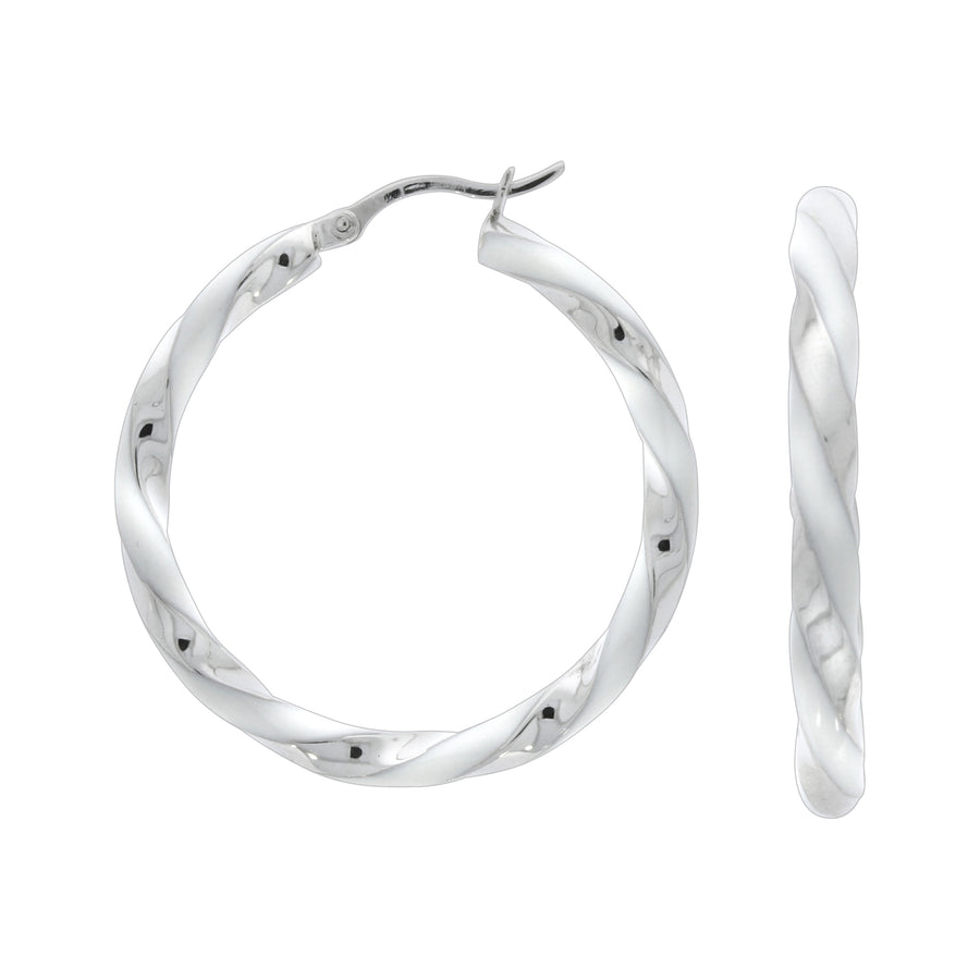 Creolen 925 Silber rhodiniert Lack