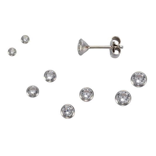 Ohrstecker 925 Silber Set 3 Paar 2mm