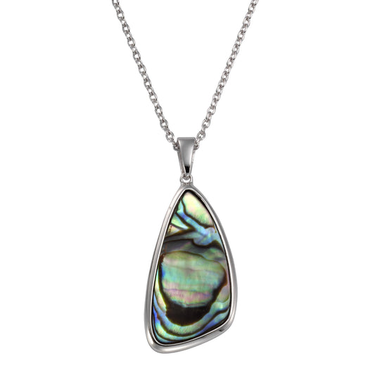 Anhänger mit Kette 925 Silber rhodiniert Abalone