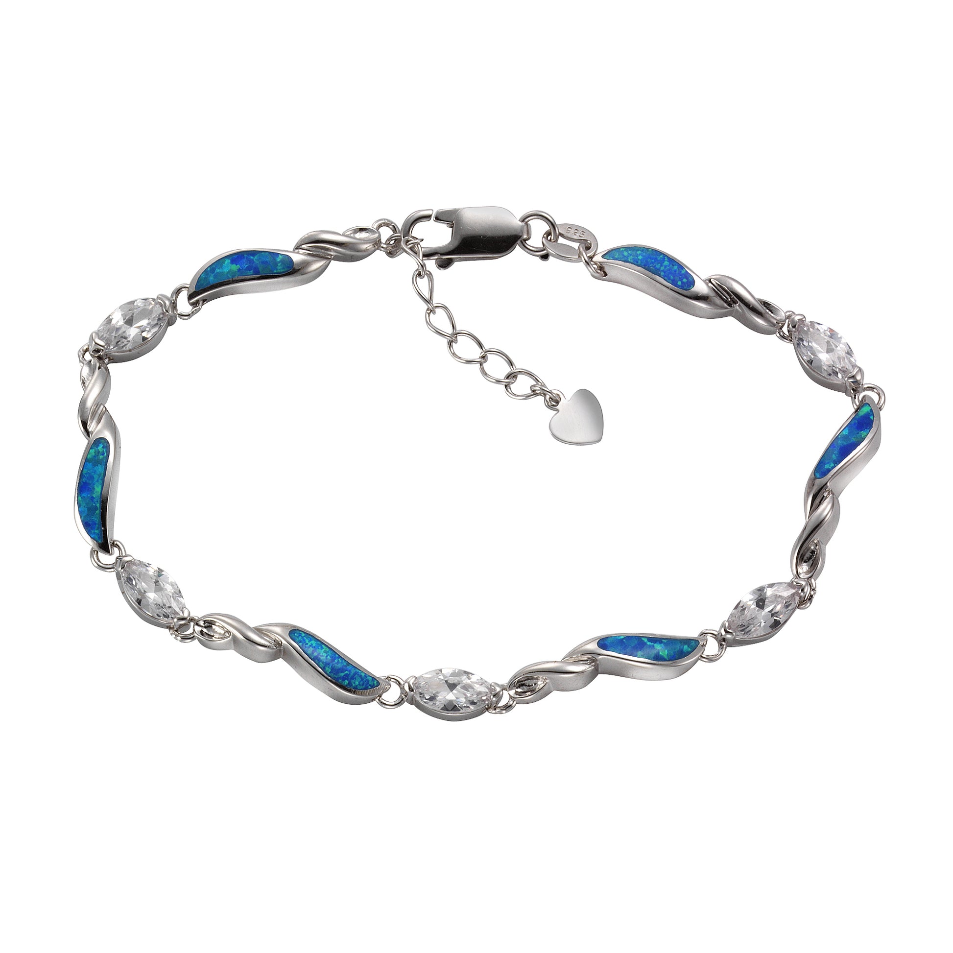 Armband 925/- Sterling Silber synth. Opal Zirkonia