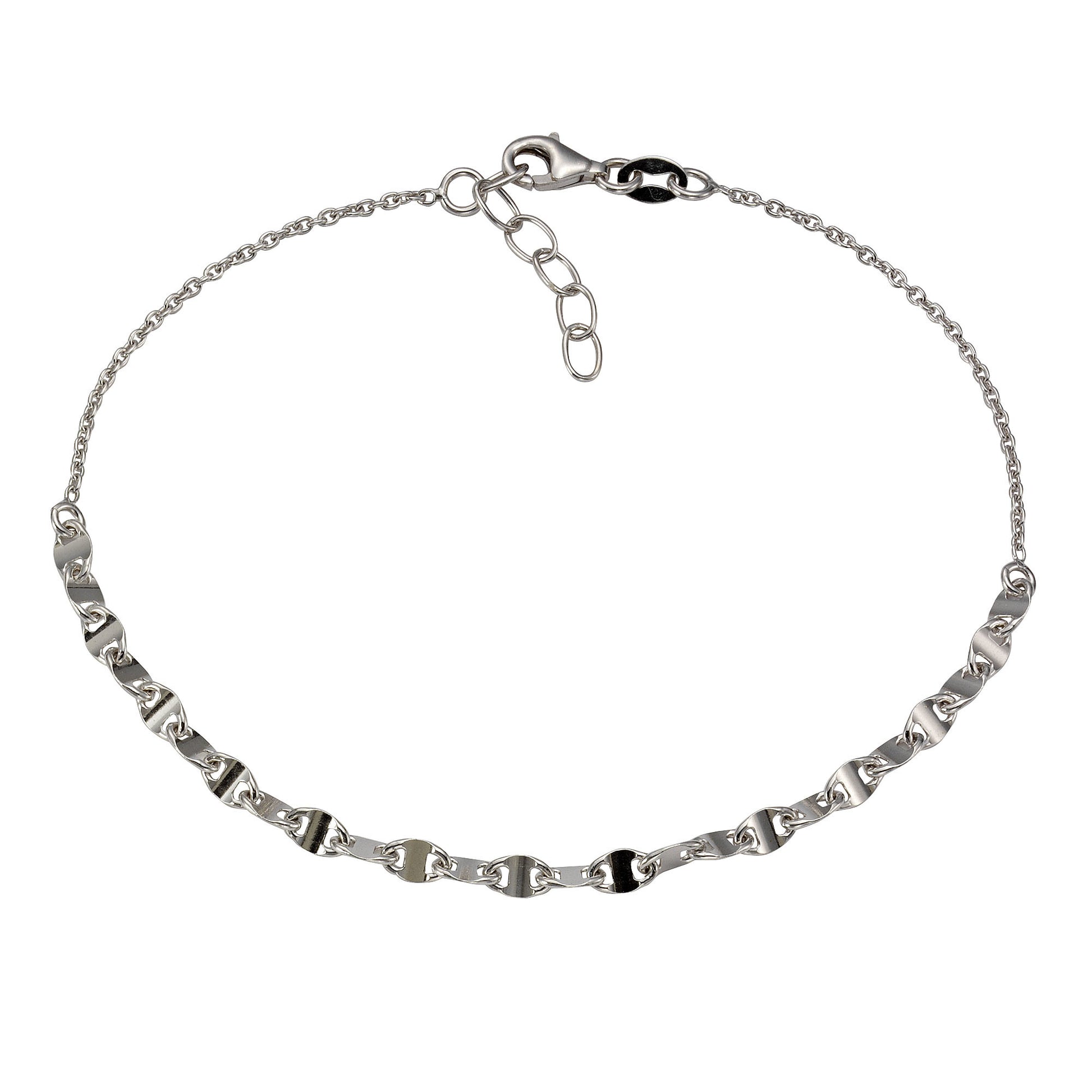 Fusskette 925 Silber rhodiniert glanz