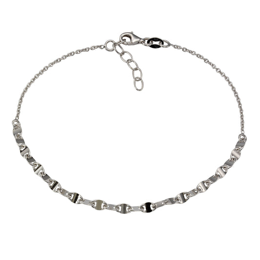Fusskette 925 Silber rhodiniert glanz
