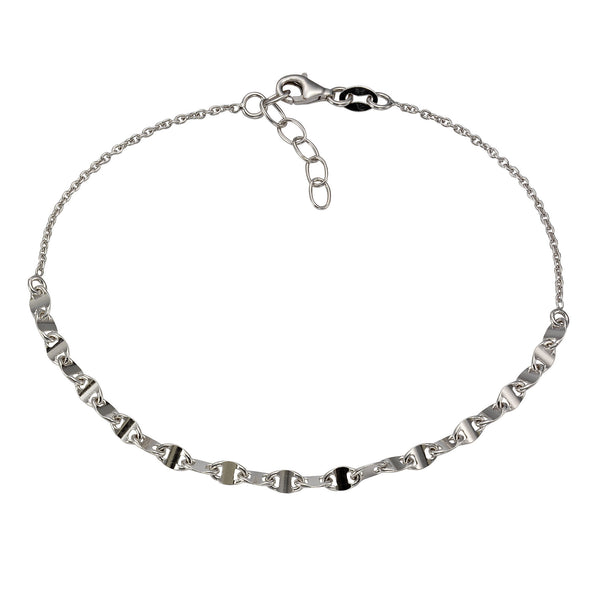 Fusskette 925 Silber rhodiniert glanz