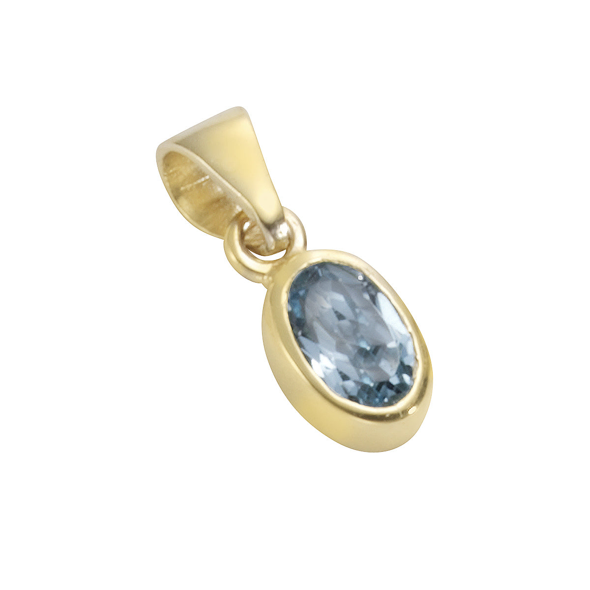 Anhänger 333/- Gelbgold mit Blautopas (beh.)