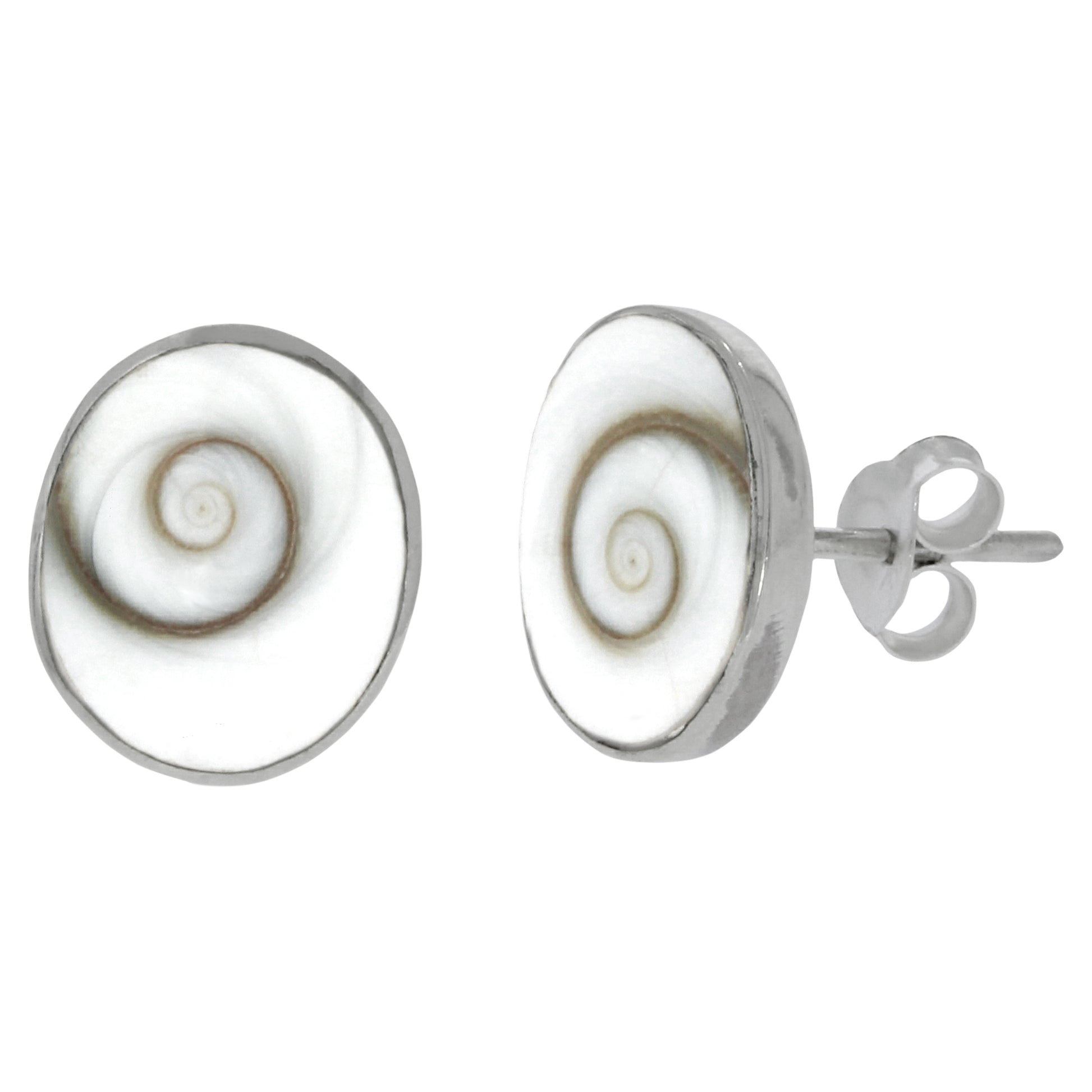 Ohrstecker 925 Silber Muschel weiß