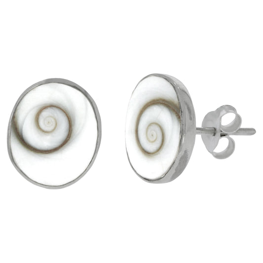 Ohrstecker 925 Silber Muschel weiß