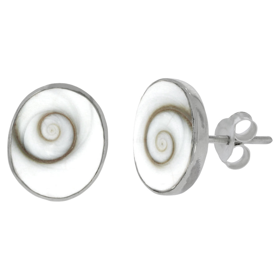 Ohrstecker 925 Silber Muschel weiß