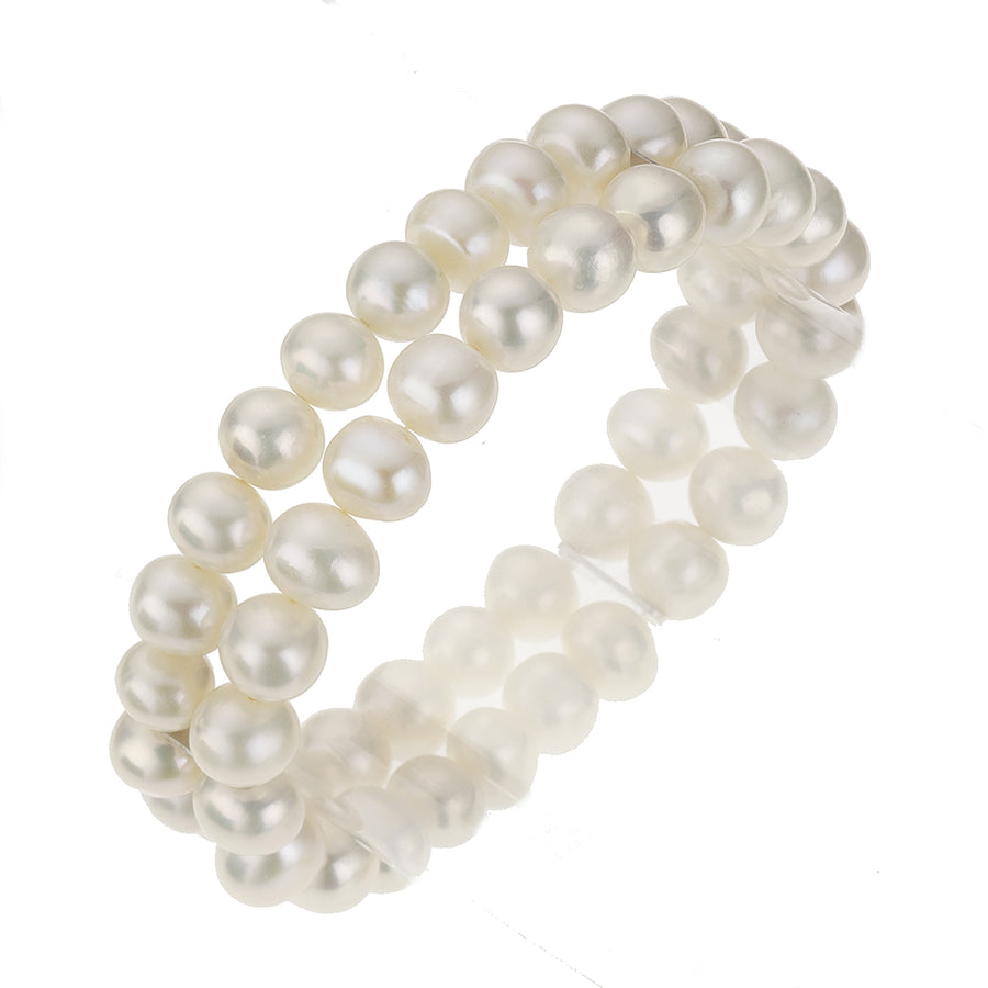 Armband Süßwasserzuchtperlen 8mm zweireihig