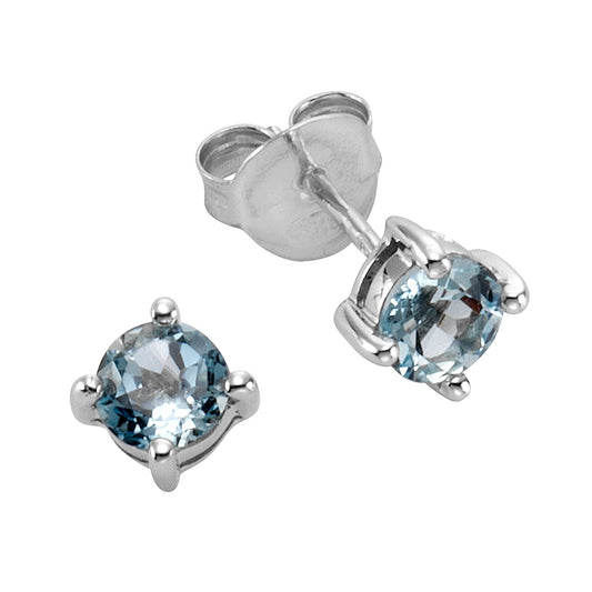 Ohrringe Silber 925 rhodiniert mit Blautopas (beh.)