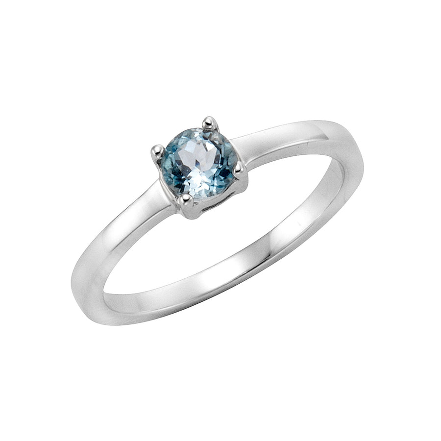 Mare Ring – 925 Sterlingsilber rhodiniert mit Blautopas (behandelt)