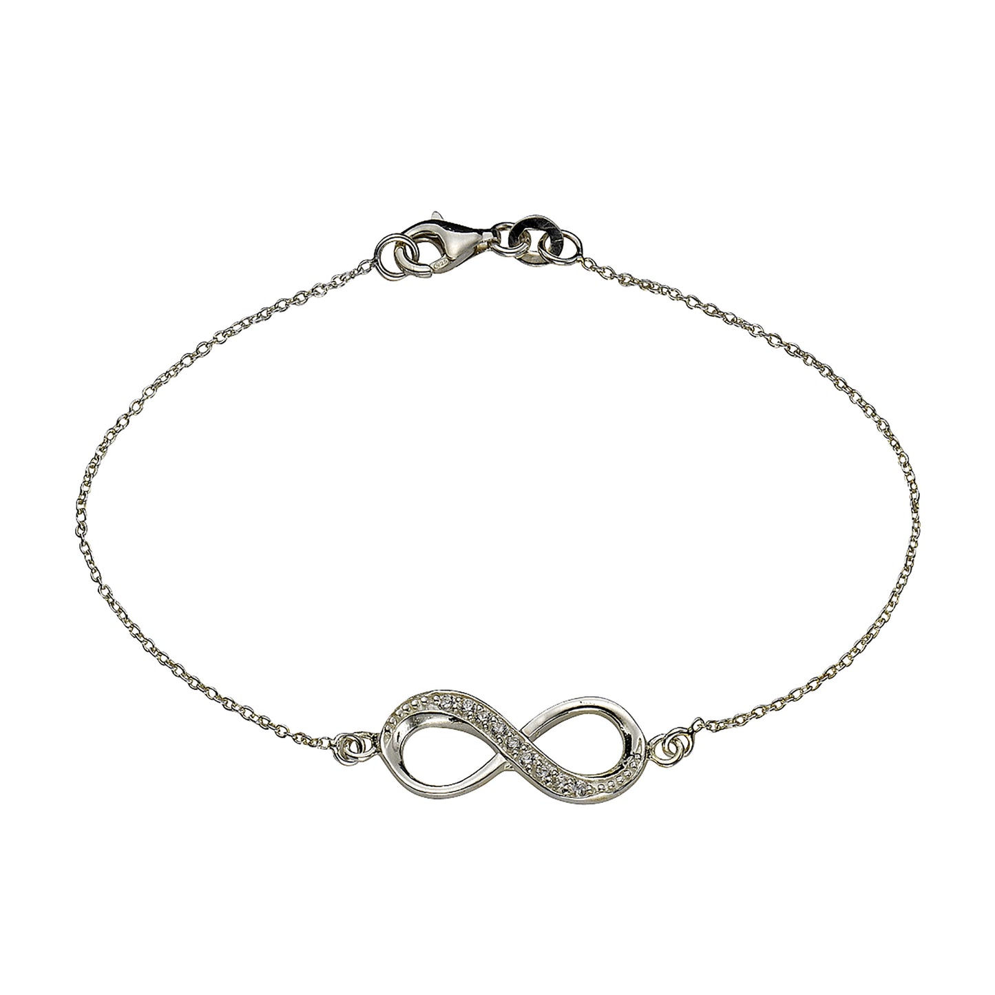 Armband Silber 925 mit Unendlichkeitszeichen 19cm lang