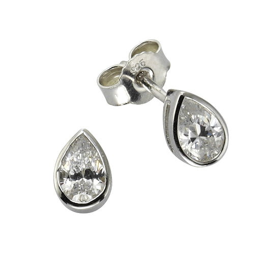 Ohrstecker 925/- Sterling Silber Zirkonia weiß