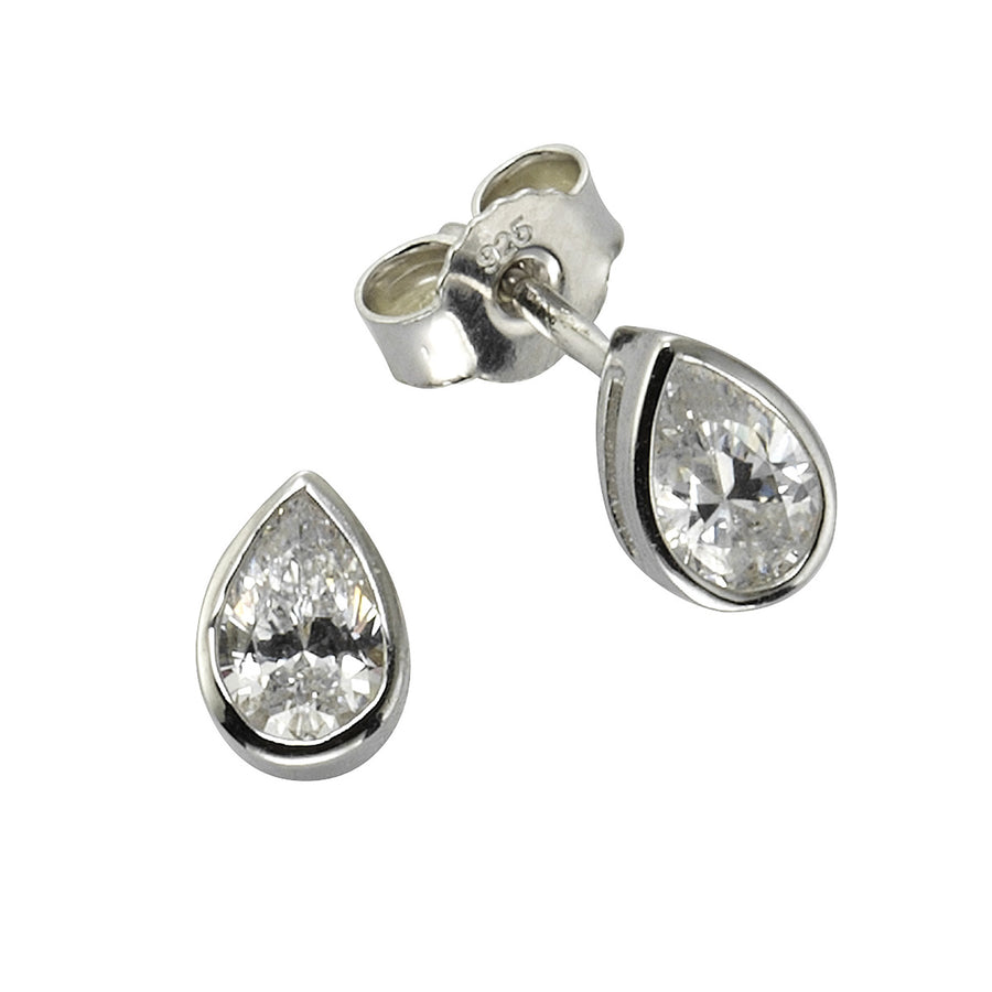 Ohrstecker 925/- Sterling Silber Zirkonia weiß