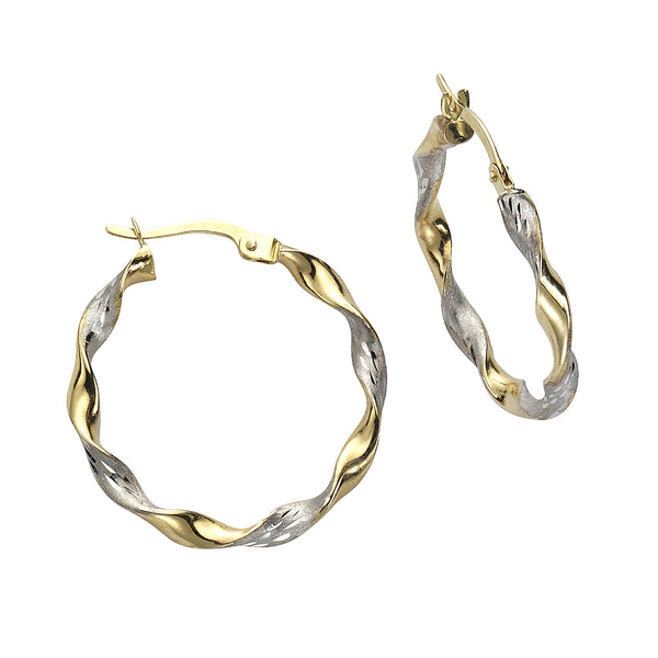 Ohrringe Gold 333 zweifarbig glanz matt